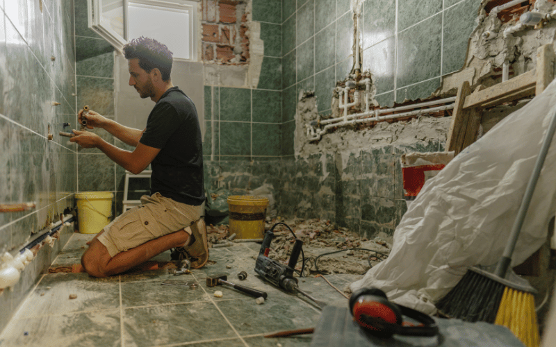 Salle de bain en rénovation